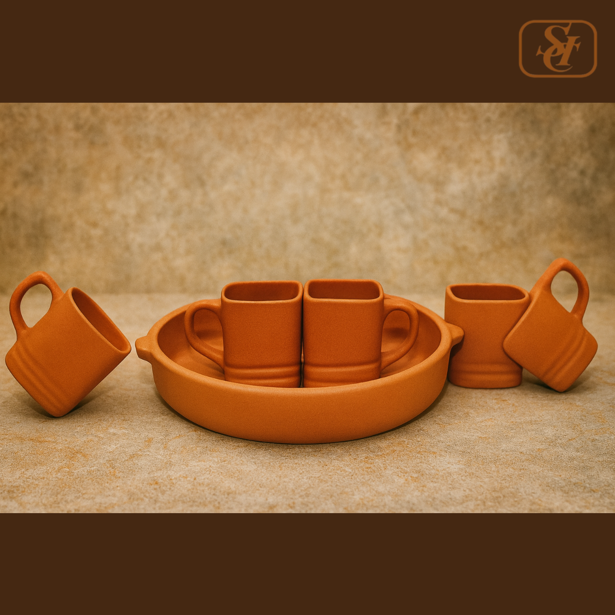 SQUARE MUG TRAY SET