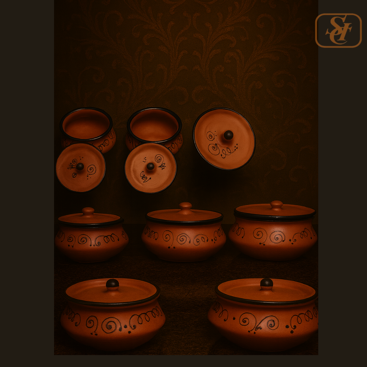 LARGE DEGCHI SET GLAZED