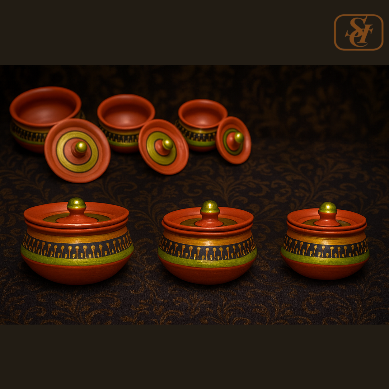 LARGE DEGCHI SET GOLDEN PAINTING