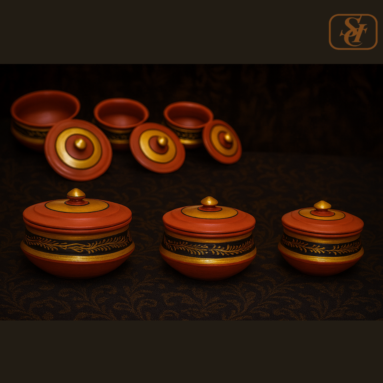 DONGA SET WITH GOLDEN PAINTING
