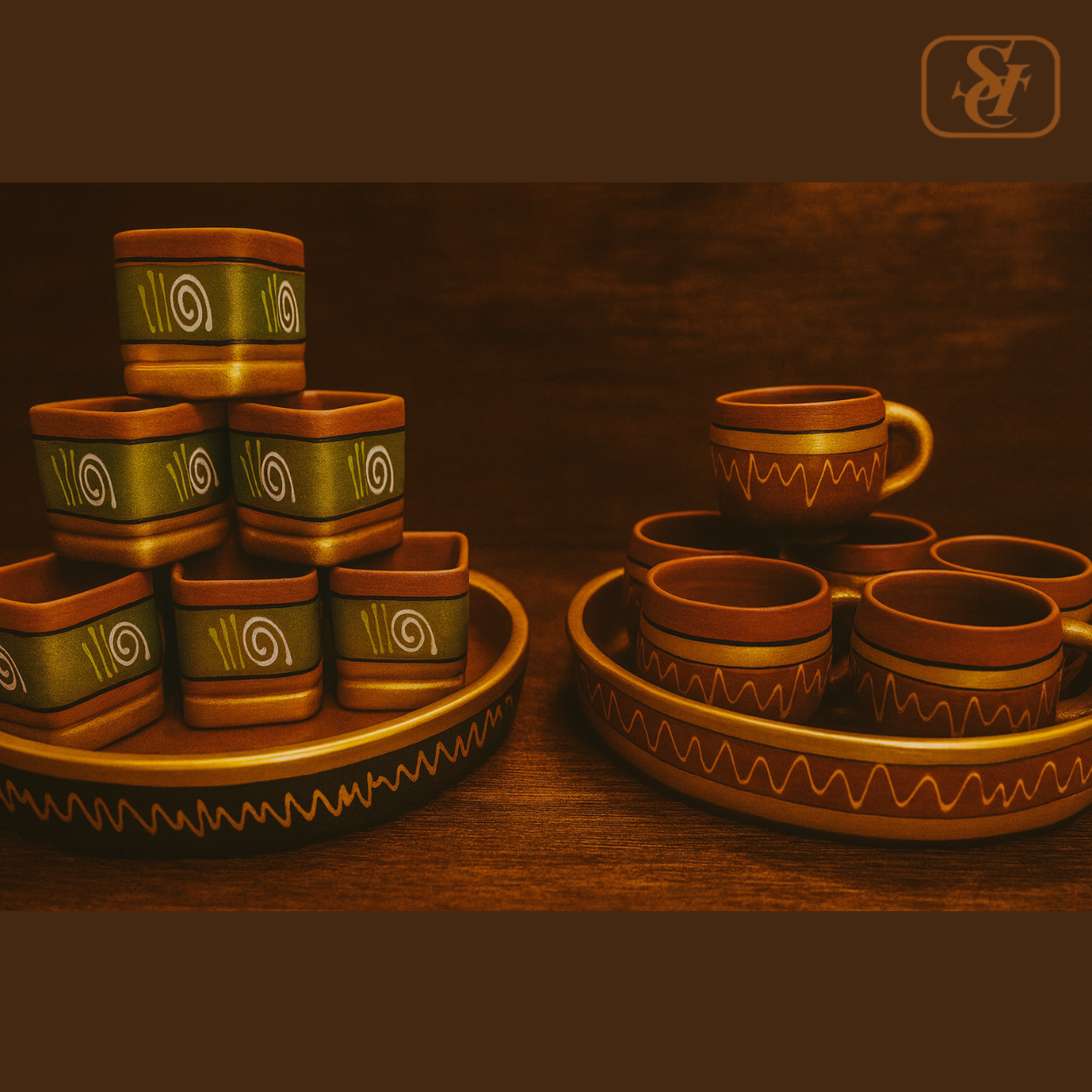 CUP SET TRAY PAINTING