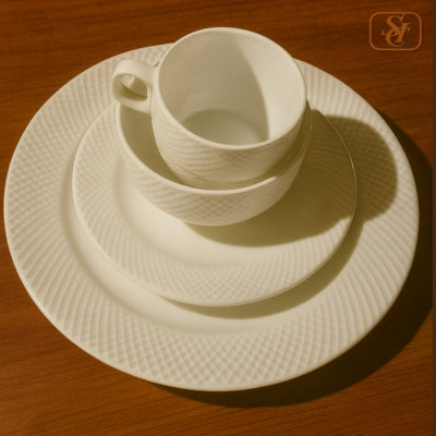 Simple White Cup Saucer