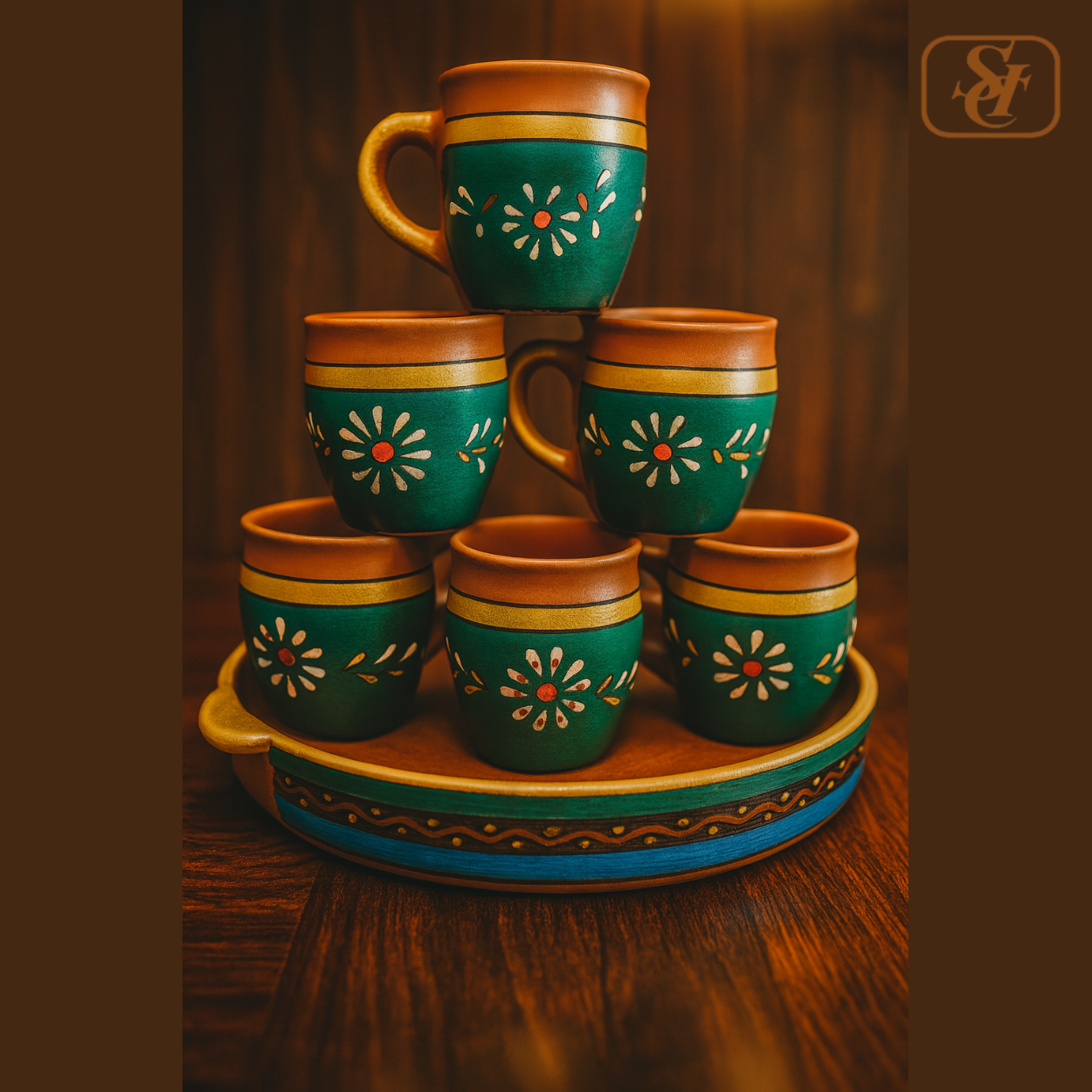 CERAMIC MULTICOLOR TEA CUP SET