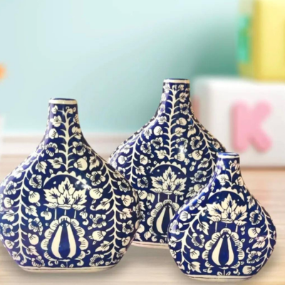 blue Shaded Flower Pots