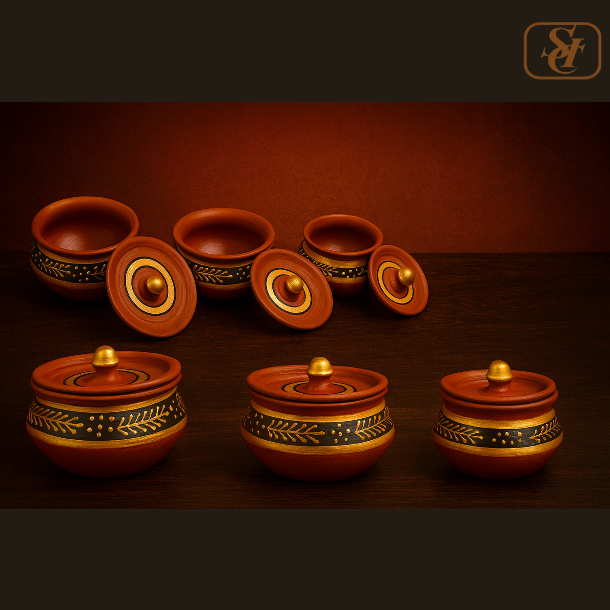 SMALL DEGCHI SET WITH GOLDEN