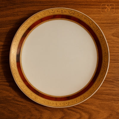 Brown Bordered Ceramic Plate